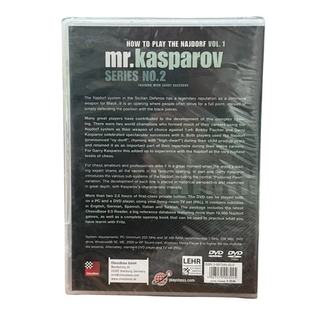 NEW SEALED MR. Kasparov - How to Play the Najdorf - Volume‎ 1 Series 2 Chess